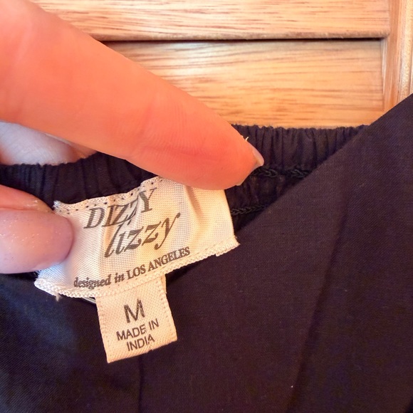 Black Smocked Midi Dress with Spaghetti Straps - Picture 6 of 7